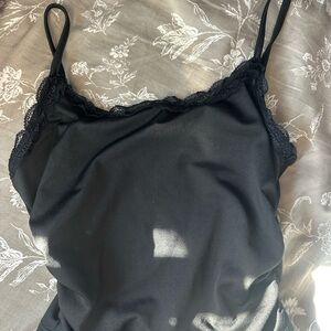 black tank top with lace trim